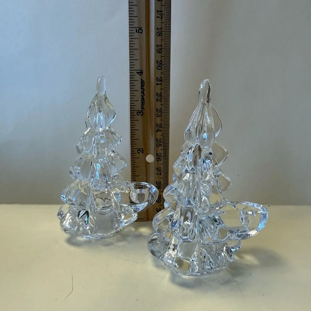 Vintage 2005 Williams Sonoma Holiday Tree Taper Candle Holders in Original Box.